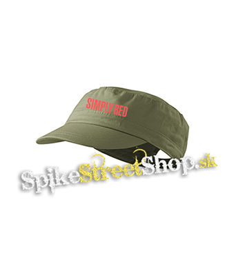SIMPLY RED - Logo - olivová šiltovka army cap