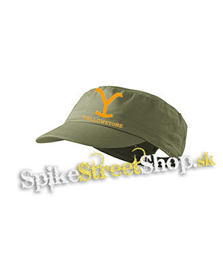 YELLOWSTONE - Logo - olivová šiltovka army cap