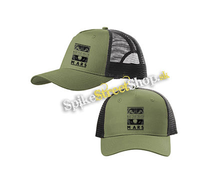 30 SECONDS TO MARS - Wolf - olivovočierna sieťkovaná šiltovka model "Trucker Cap"