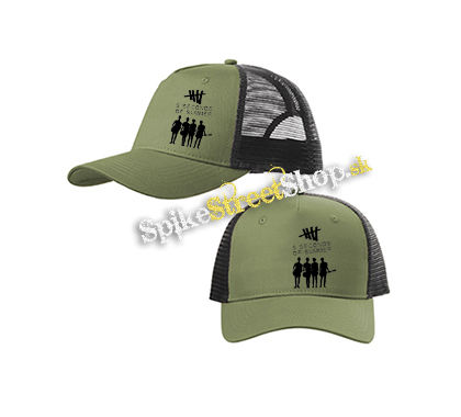 5 SECONDS OF SUMMER - Logo & Band - olivovočierna sieťkovaná šiltovka model "Trucker Cap"