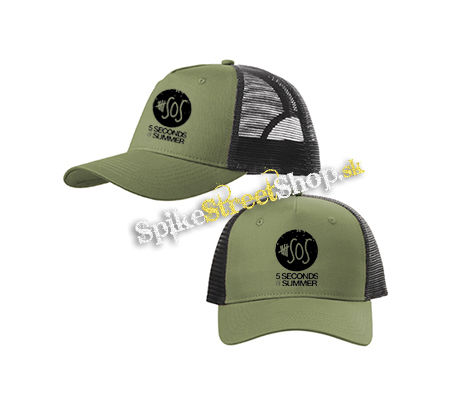 5 SECONDS OF SUMMER - Sign - olivovočierna sieťkovaná šiltovka model "Trucker Cap"