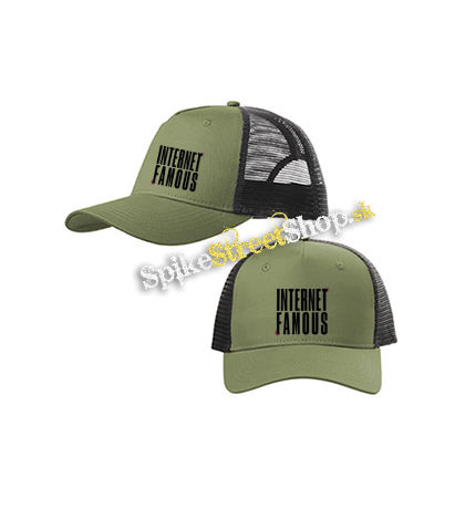 6arelyhuman - Internet Famous - olivovočierna sieťkovaná šiltovka model "Trucker Cap"