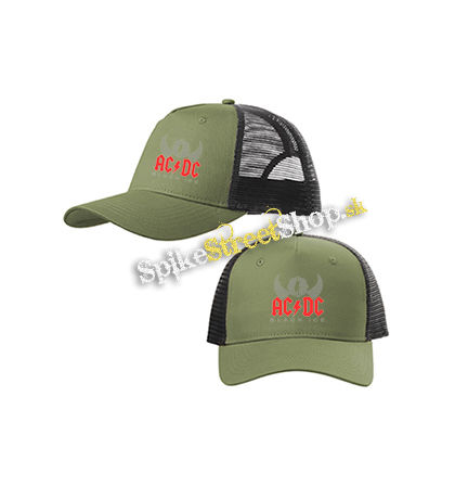 ACDC - Black Ice Angus Silhouette - olivovočierna sieťkovaná šiltovka model "Trucker Cap"