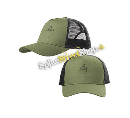 ALCEST - Logo - olivovočierna sieťkovaná šiltovka model "Trucker Cap"