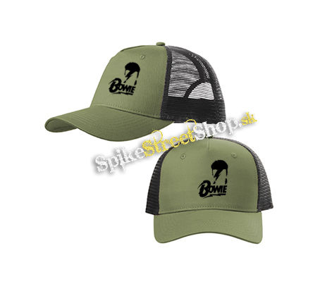 DAVID BOWIE - Portrait Symbol - olivovočierna sieťkovaná šiltovka model "Trucker Cap"