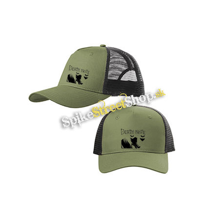 DEATH NOTE - Logo And Portrait - olivovočierna sieťkovaná šiltovka model "Trucker Cap"
