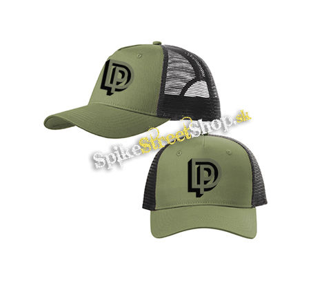DEEP PURPLE - Crest Motive 1 - olivovočierna sieťkovaná šiltovka model "Trucker Cap"