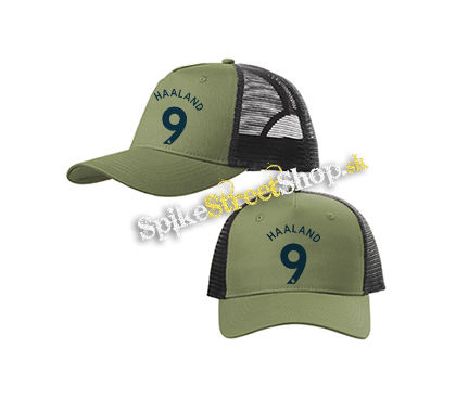 ERLING HAALAND - 9 BLUE - olivovočierna sieťkovaná šiltovka model "Trucker Cap"