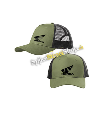 HONDA - Logo - olivovočierna sieťkovaná šiltovka model "Trucker Cap"