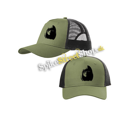 LADY GAGA - Portrait - olivovočierna sieťkovaná šiltovka model "Trucker Cap"
