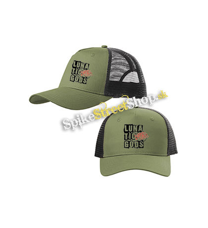 LUNATIC GODS - Logo Lunatic Gods - olivovočierna sieťkovaná šiltovka model "Trucker Cap"