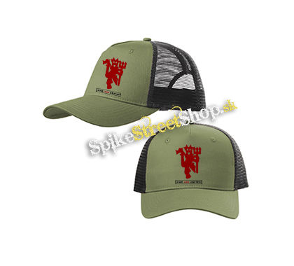 MANCHESTER UNITED - We Are United - olivovočierna sieťkovaná šiltovka model "Trucker Cap"