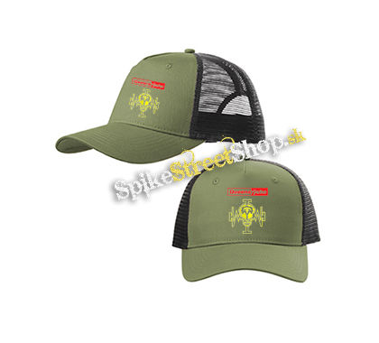 QUEENSRYCHE - Operation Mindcrime Crest - olivovočierna sieťkovaná šiltovka model "Trucker Cap"