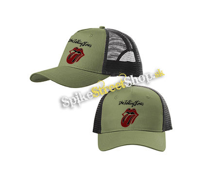 ROLLING STONES - Tongue - olivovočierna sieťkovaná šiltovka model "Trucker Cap"
