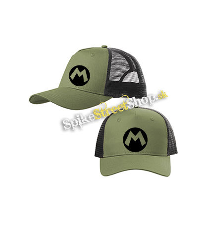 SUPER MARIO - Logo Crest - olivovočierna sieťkovaná šiltovka model "Trucker Cap"