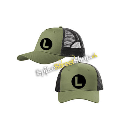 SUPER MARIO - Luigi Logo - olivovočierna sieťkovaná šiltovka model "Trucker Cap"