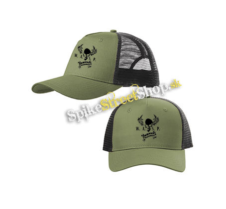 WASP - Babylons Burning - olivovočierna sieťkovaná šiltovka model "Trucker Cap"