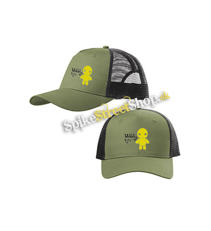 WOBBLY LIFE - Wobbly Poster - olivovočierna sieťkovaná šiltovka model "Trucker Cap"