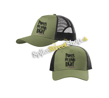 YUNGBLUD - Parents Aint Always Right - olivovočierna sieťkovaná šiltovka model "Trucker Cap"