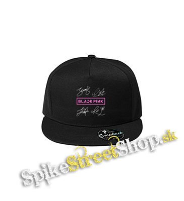 BLACKPINK - Logo & Signature - čierna šiltovka model "Snapback"
