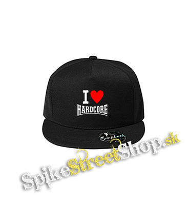 I LOVE HARDCORE - čierna šiltovka model "Snapback"