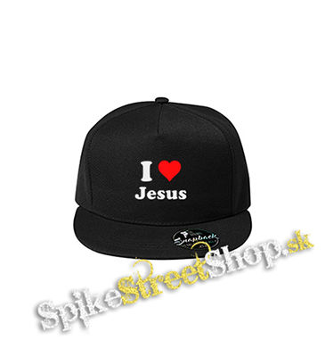 I LOVE JESUS - čierna šiltovka model "Snapback"