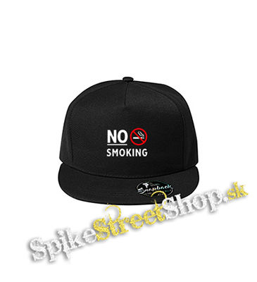NO SMOKING - Slogan - čierna šiltovka model "Snapback"