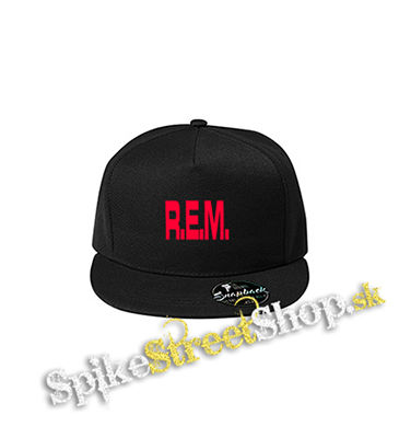 REM - Logo Red - čierna šiltovka model "Snapback"