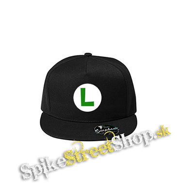 SUPER MARIO - Green Luigi Logo - čierna šiltovka model "Snapback"