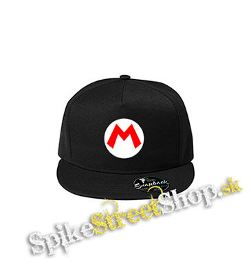 SUPER MARIO - Red Logo Crest - čierna šiltovka model "Snapback"