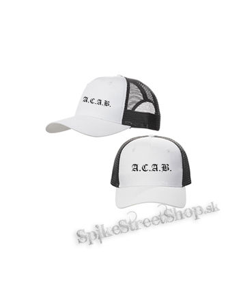 ACAB - bieločierna sieťkovaná šiltovka model "Trucker Cap"