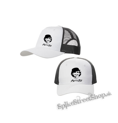 ADICTS - Purple Feline - bieločierna sieťkovaná šiltovka model "Trucker Cap"