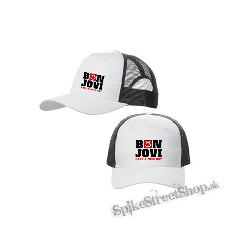 BON JOVI - Have A Nice Day - bieločierna sieťkovaná šiltovka model "Trucker Cap"