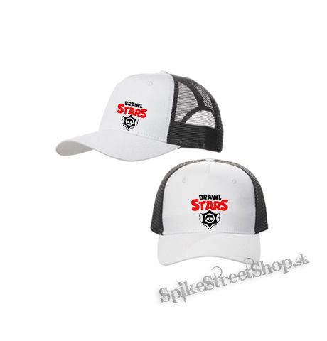 BRAWL STARS - Logo - bieločierna sieťkovaná šiltovka model "Trucker Cap"