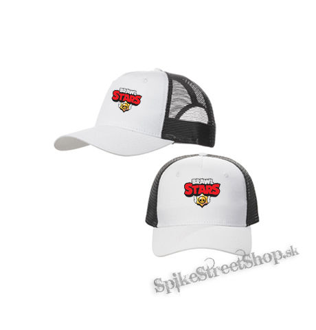 BRAWL STARS - Red Gold Logo - bieločierna sieťkovaná šiltovka model "Trucker Cap"