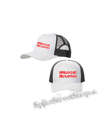 BREAKING BENJAMIN - Red Logo Motive 2 - bieločierna sieťkovaná šiltovka model "Trucker Cap"
