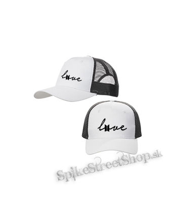 BTS - BANGTAN BOYS - My Love - bieločierna sieťkovaná šiltovka model "Trucker Cap"