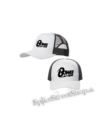DAVID BOWIE - Logo - bieločierna sieťkovaná šiltovka model "Trucker Cap"