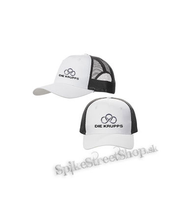 DIE KRUPPS - Logo - bieločierna sieťkovaná šiltovka model "Trucker Cap"