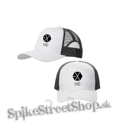 EXO - Logo - bieločierna sieťkovaná šiltovka model "Trucker Cap"