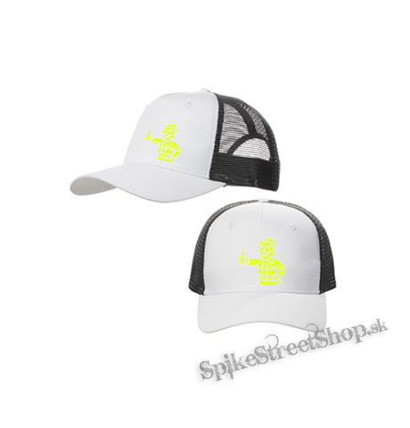 FALLOUT - Vault Boy Green Vintage - bieločierna sieťkovaná šiltovka model "Trucker Cap"