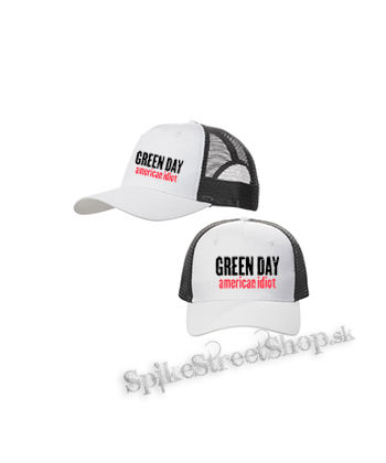 GREEN DAY - American Idiot Slogan - bieločierna sieťkovaná šiltovka model "Trucker Cap"