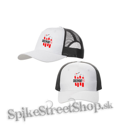 GREEN DAY - Bombs - bieločierna sieťkovaná šiltovka model "Trucker Cap"