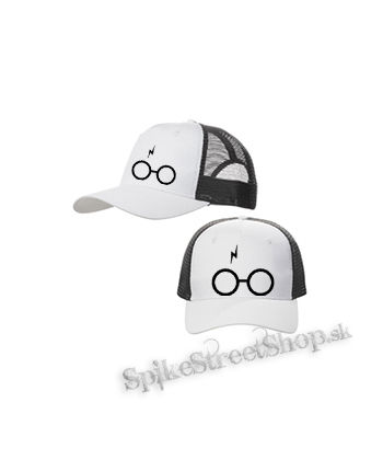 HARRY POTTER - Glasses Crest - bieločierna sieťkovaná šiltovka model "Trucker Cap"
