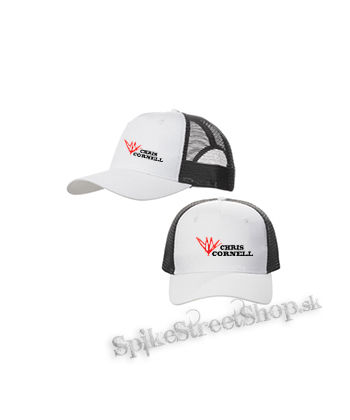 CHRIS CORNELL - Logo - bieločierna sieťkovaná šiltovka model "Trucker Cap"