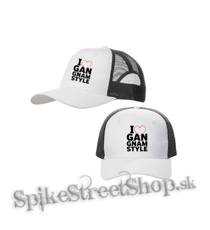 I LOVE GANGNAM STYLE - bieločierna sieťkovaná šiltovka model "Trucker Cap"