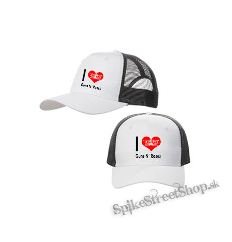 I LOVE GUNS N ROSES 2 - bieločierna sieťkovaná šiltovka model "Trucker Cap"