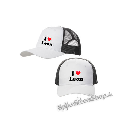 I LOVE LEON - bieločierna sieťkovaná šiltovka model "Trucker Cap"