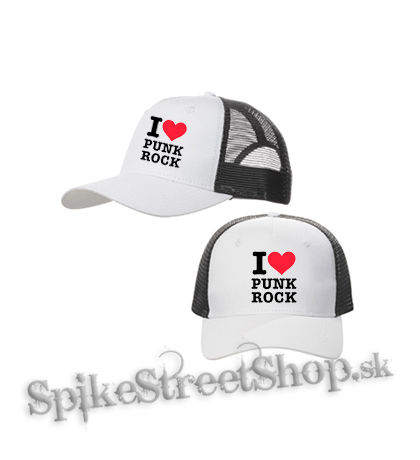 I LOVE PUNKROCK - bieločierna sieťkovaná šiltovka model "Trucker Cap"