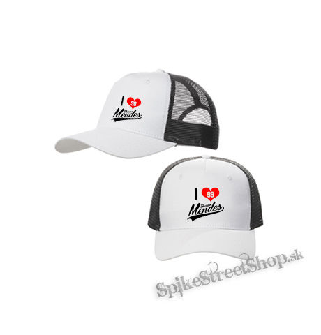 I LOVE SHAWN MENDES - bieločierna sieťkovaná šiltovka model "Trucker Cap"
